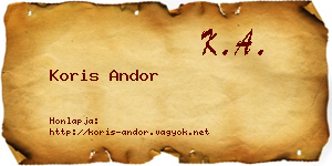Koris Andor névjegykártya