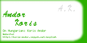 andor koris business card